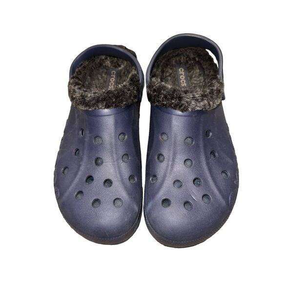 Crocs Baya Lined Clogs in Navy Blue Men’s Size 12 - Picture 2 of 5